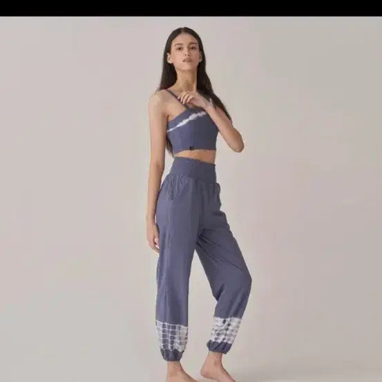 [BUNJANG] Ozzy's Tie-Dye Smoking Pants Grey Navy S / 오즈이즈  타이다이 스모킹팬츠 그레이네이비 S