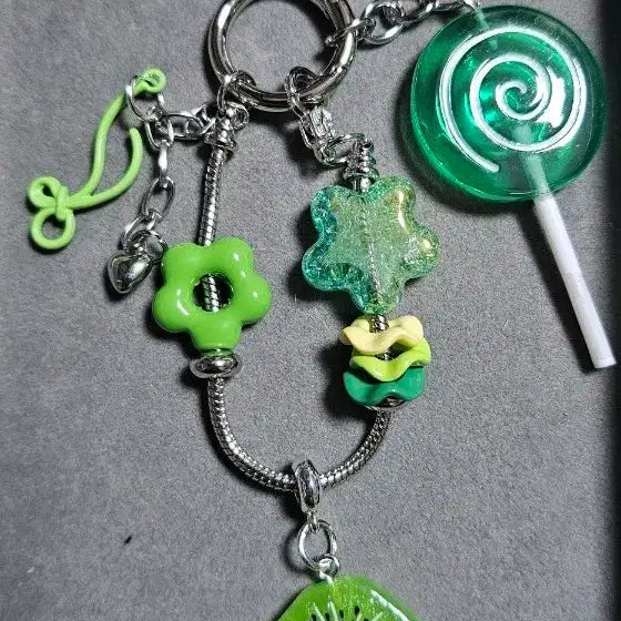 [BUNJANG] Kiwi Lollipop Charm Keychain / 키위 롤리팝 키링