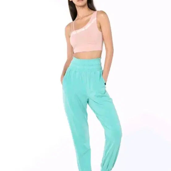 [BUNJANG] Oziz Stitch Smoking Pants Aqua S / 오즈이즈 스티치 스모킹팬츠 아쿠아 S