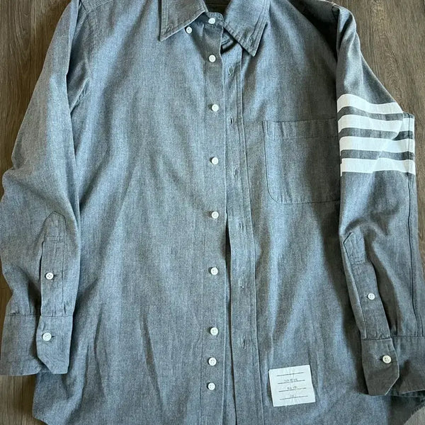 [BUNJANG] Thom Browne Four-Bar Shirt Grey / 100%정품 톰브라운 4선 셔츠 그레이