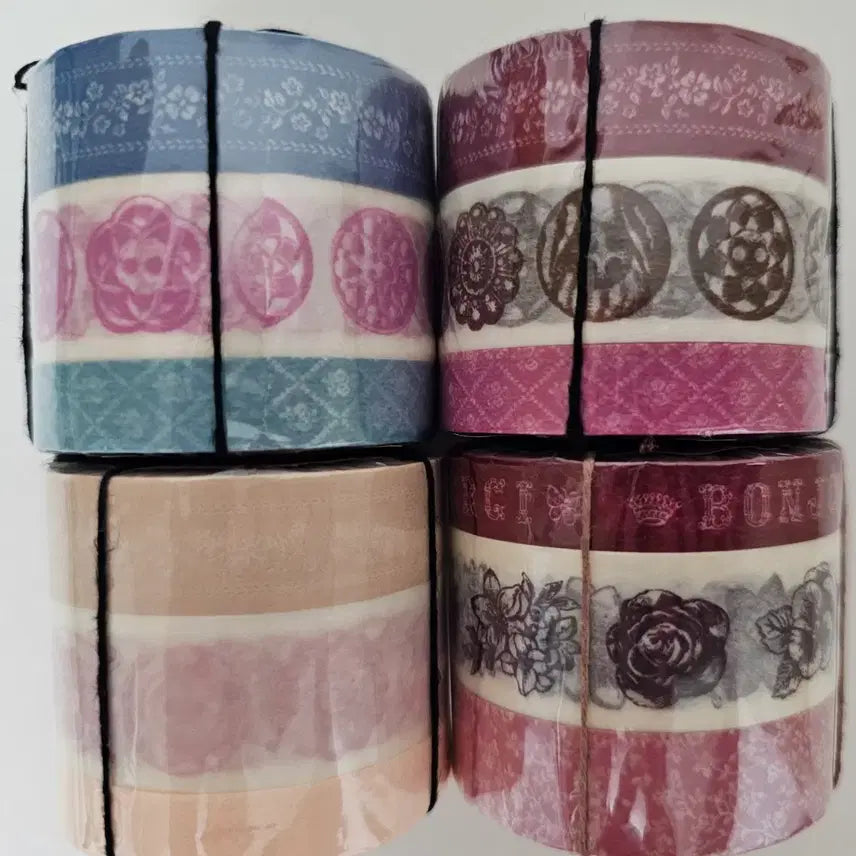 [BUNJANG] Mark's Coffret Flower & Button Masking Tape Set / Mark's Coffret 코프렛 플라워, 코프렛 버튼 막스 마스킹테이프