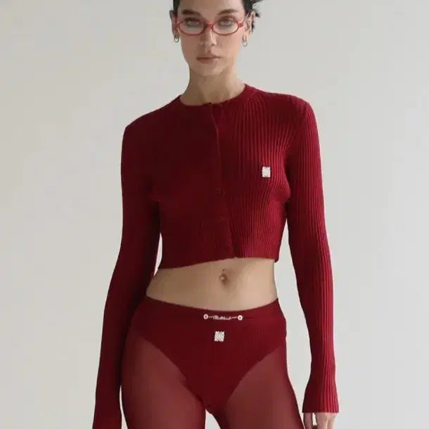 [BUNJANG] Bad Blood Burgundy Cardigan S / 배드블러드 레드 와인 버건디 가디건 S