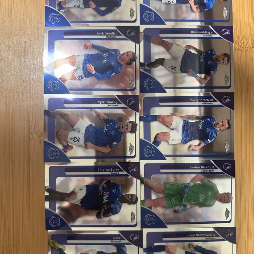 [BUNJANG] Everton FC Trading Card Set - Topps Chrome Base Set / 에버튼 축구 카드 10장 세트(탑스 크롬 배이스 풀세트)