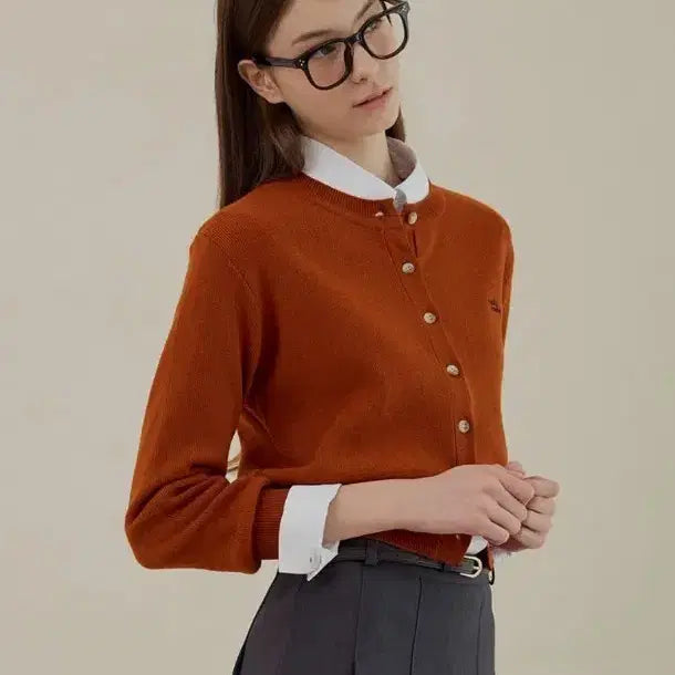 [BUNJANG] NODE U Women's Vintage Orange Cardigan / 노드유 우먼 빈티지 오렌지 가디건