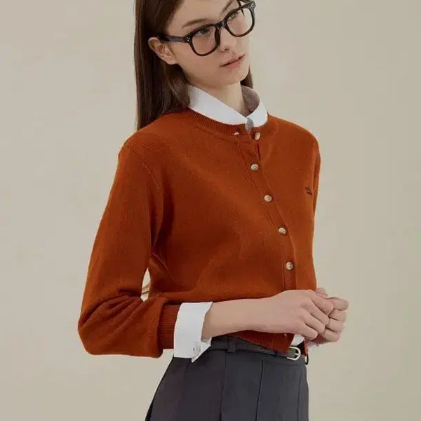 [BUNJANG] NODE U Women's Vintage Orange Cardigan / 노드유 우먼 빈티지 오렌지 가디건