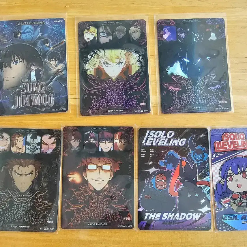 [BUNJANG] Solo Leveling Collectible Cards Bundle Set (HR, UR, SR) / [긴급할인] 나혼렙 카드 HR UR SR 7장 일괄 등급용