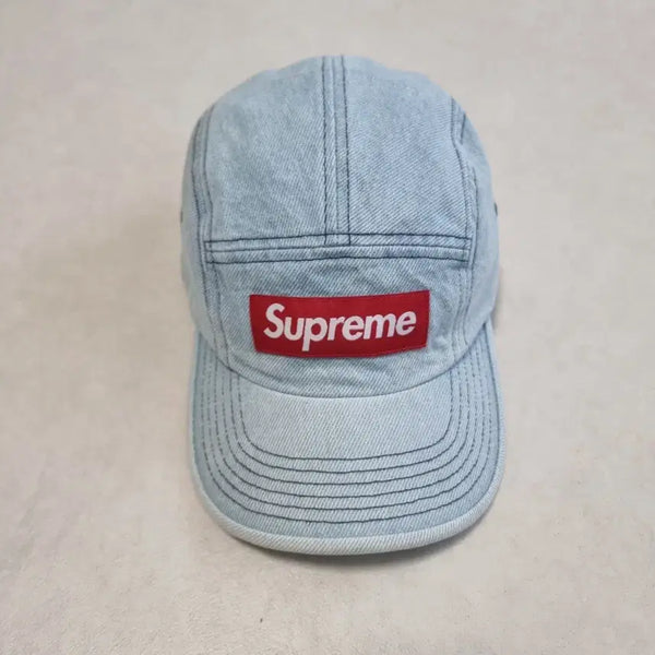 [BUNJANG] Supreme 22FW Washed Denim Box Logo Camp Cap / 슈프림 캠프캡 모자 박스로고 22fw 데님 블루