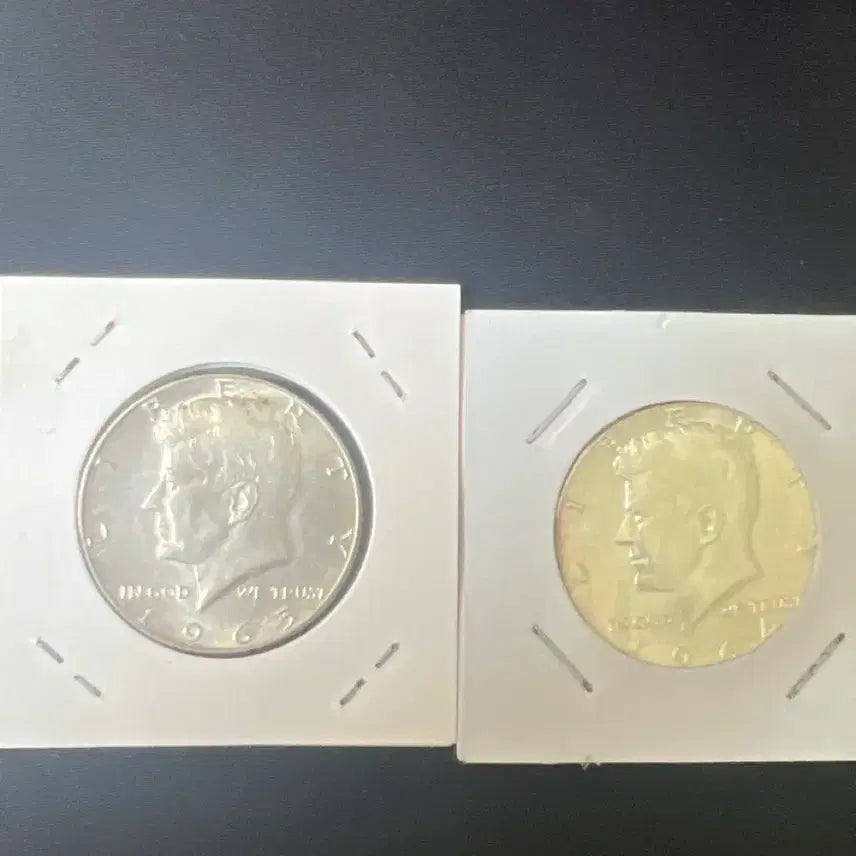[BUNJANG] 1964 & 1965 Kennedy Half Dollar Silver Coins (Lot of 2) / 1964년,65년 케네디 하프 달러 은화
