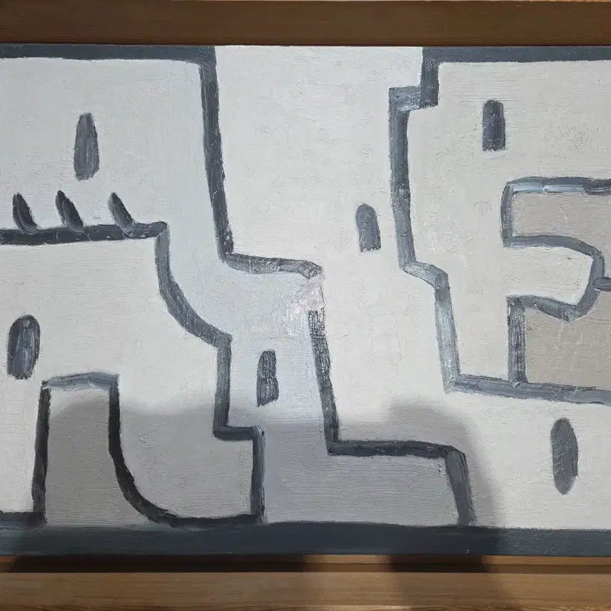 [BUNJANG] Jung Paul Original Oil Painting Abstract Art with Wooden Frame / [오리지널 유화] 정바울 작가 추상화 (원목 액자 포함, 요한복음 모티브