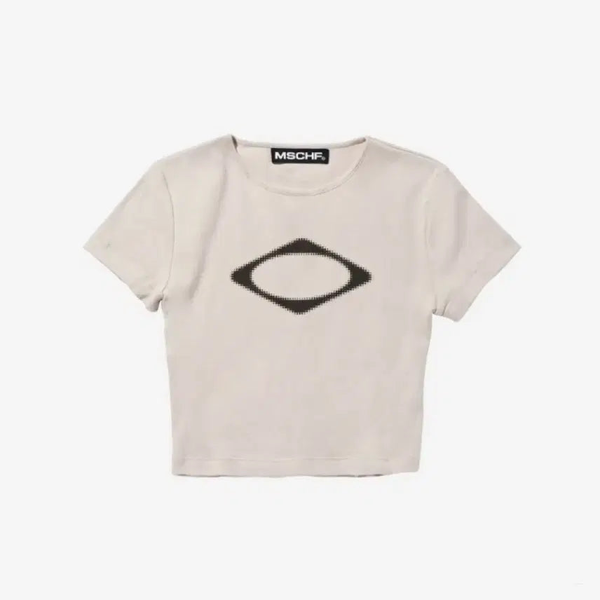 [BUNJANG] Mischief Rhombus Blur Short Sleeve T-Shirt Beige / 미스치프 롬버스 블러 반팔 티셔츠 베이지