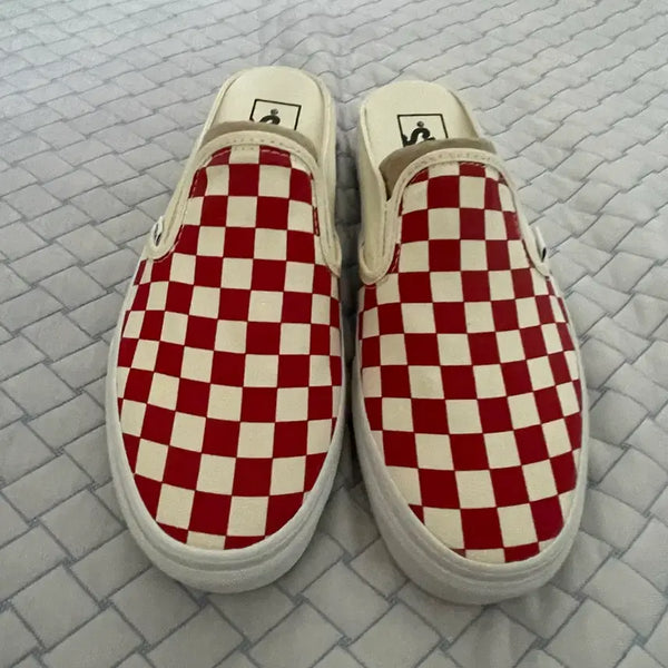 [BUNJANG] Vans Slip-On Mule Checkerboard Red / 반스 슬립온 뮬 체커보드 레드 250