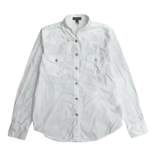 [BUNJANG] Polo Ralph Lauren Women's Diamond Pattern Button White Shirt / (바배) 폴로 랄프로렌 우먼스 다이아 패턴 단추 화이트 셔츠