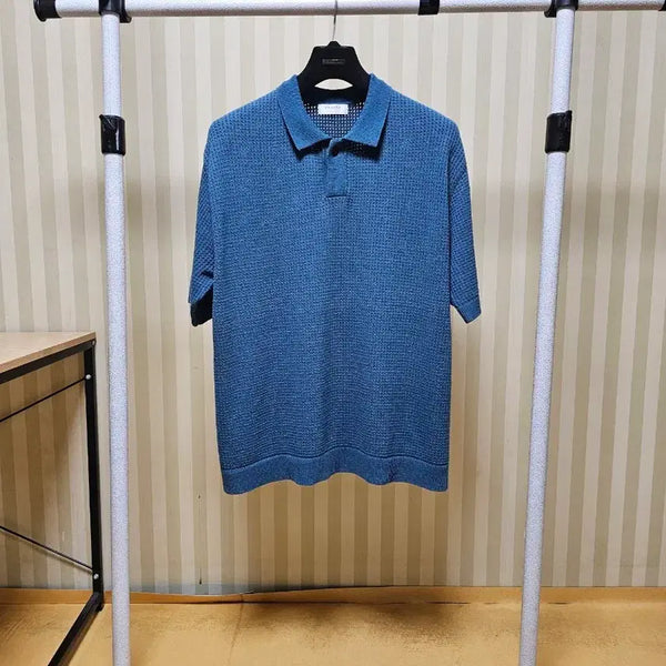 [BUNJANG] Customellow 100% Cotton Punching Knit Blue / 커스텀멜로우 니트 코튼 100