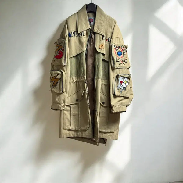 [BUNJANG] Graphiste Man.G Khaki Cotton Field Jacket / 그라피스트 만지 야상 판매합니다