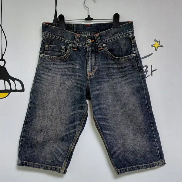 [BUNJANG] Big John GLHEART Vintage Zipper Detail Denim Half Pants / [S] 빅존 GLHEART 빈티지 지퍼 디테일 데념 하프 팬츠