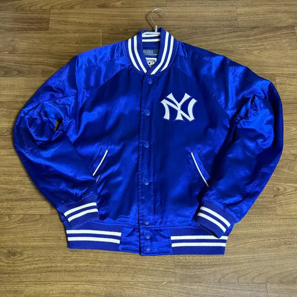[BUNJANG] Polo Ralph Lauren Yankees Satin Stadium Jacket Royal Blue M / 폴로. 양키스 새틴 로얄블루 M 실착5회