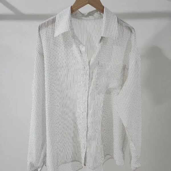 [BUNJANG] Stripe Pattern Relaxed Fit Shirt / 스트라이프셔츠