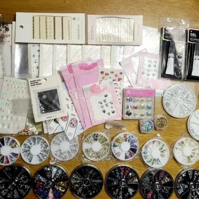 [BUNJANG] Nail Art Rhinestones, Studs & Stickers Bundle Set / 네일 파츠,스톤&네일 스티커 일괄