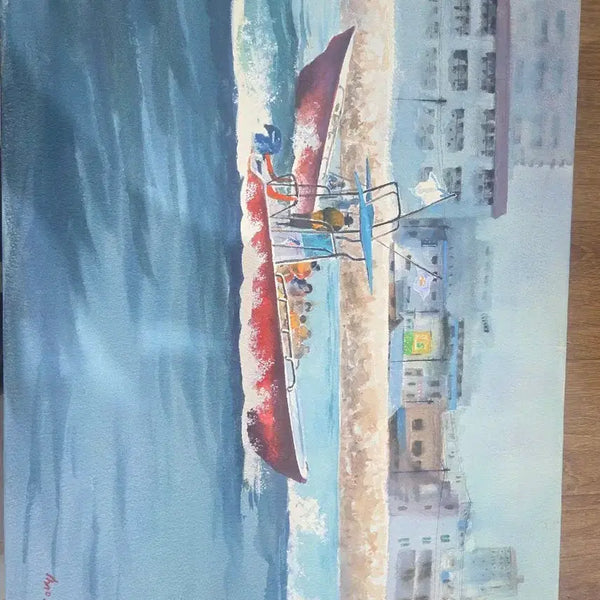 [BUNJANG] Jeong Seung Oil Painting 'Impression of Tongyeong' (No. 10 Canvas) / 서양화가 정승 화백 '통영인상' 유화 원화 (10호 캔버스)