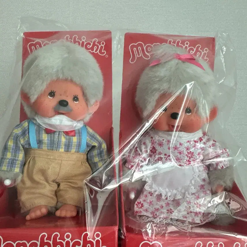 [BUNJANG] Authentic Monchhichi Grandfather & Grandmother Set / 정품 몬치치 할아버지 할머니 세트
