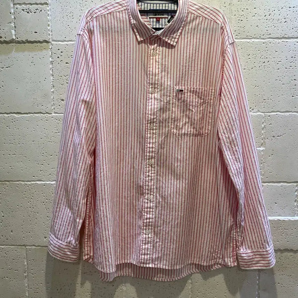 [BUNJANG] Tommy Jeans Seersucker Stripe Shirt L / 타미진스 시어서커(지지미)스트라이프 셔츠 L