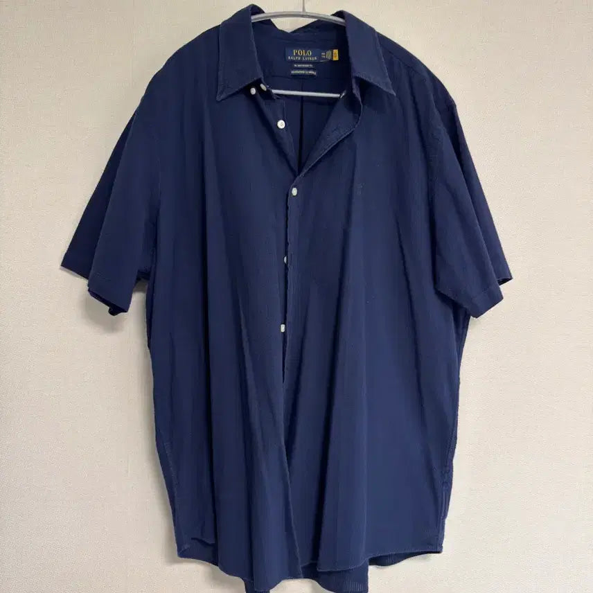 [BUNJANG] Polo Ralph Lauren Untucked Fit Seersucker Shirt Astoria Navy XXL / [XXL] 폴로 언턱트핏 시어서커 셔츠 네이비