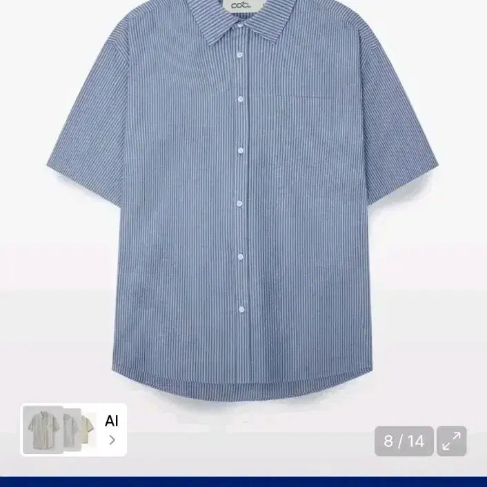 [BUNJANG] Custom Accollock Striped Short Sleeve Shirt S / 커스텀어클락 스트라이프 반팔 셔츠 S