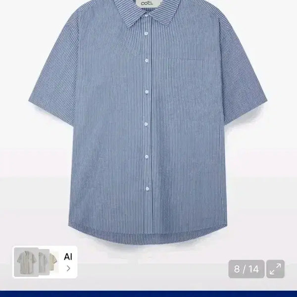 [BUNJANG] Custom Accollock Striped Short Sleeve Shirt S / 커스텀어클락 스트라이프 반팔 셔츠 S