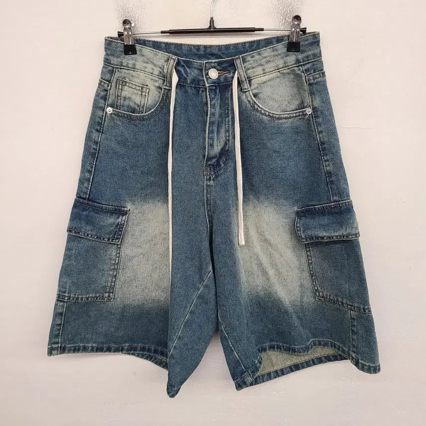 [BUNJANG] Panbelllee 26 inch Washed Denim Cargo Bermuda Shorts / [26 inch] PANBELLLEE 워싱 데님 카고 버뮤다 팬츠