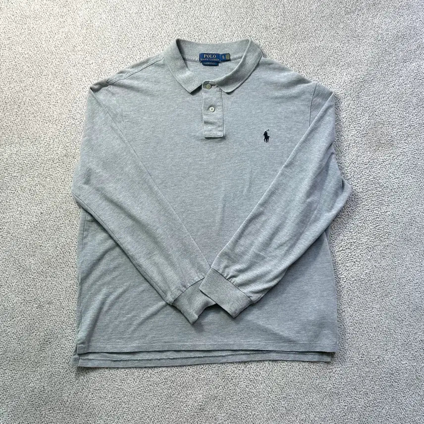 [BUNJANG] Polo Ralph Lauren Custom Fit Embroidered Pony Logo Collar Long Sleeve Shirt Size 95 / 폴로 랄프로렌 신형 커스텀핏 포니 자수 카라 롱 슬리브 95사이즈