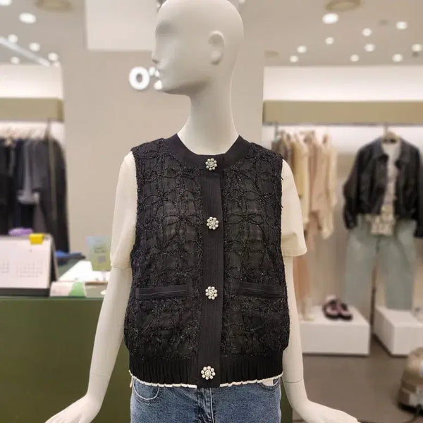 [BUNJANG] Ozweego Glitter Knit Vest Size 55 / 오즈세컨 글리터 니트 베스트 55사이즈
