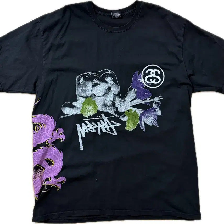 [BUNJANG] Stussy Strike Pigment Dyed T-Shirt Black / 스투시 스트라이크 피그먼트 다이드 티셔츠 블랙