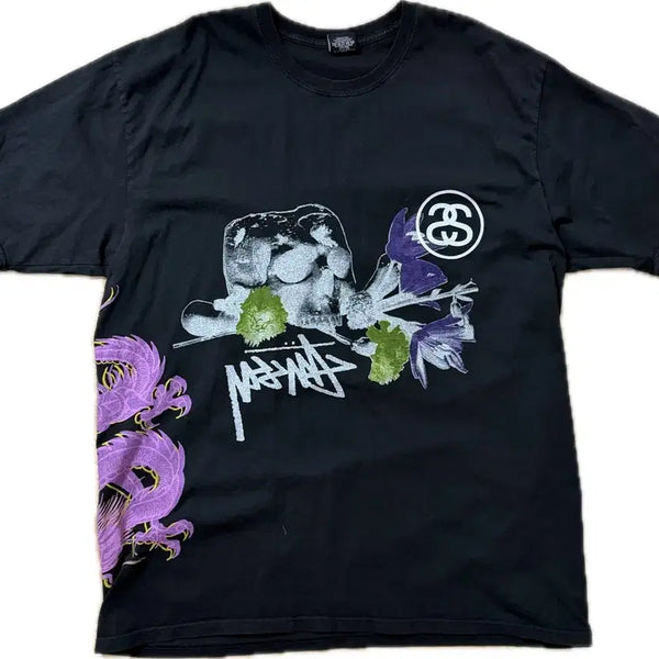 [BUNJANG] Stussy Strike Pigment Dyed T-Shirt Black / 스투시 스트라이크 피그먼트 다이드 티셔츠 블랙