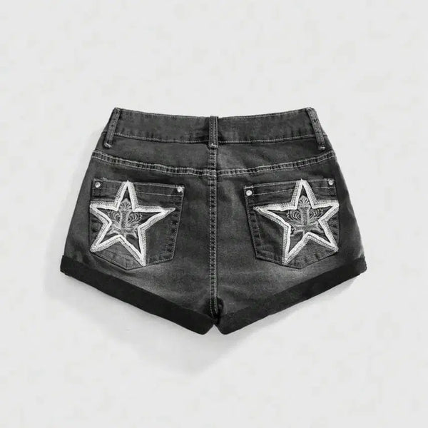 [BUNJANG] Embroidered Denim Shorts / 자수 데님 숏팬츠 청반바지 별