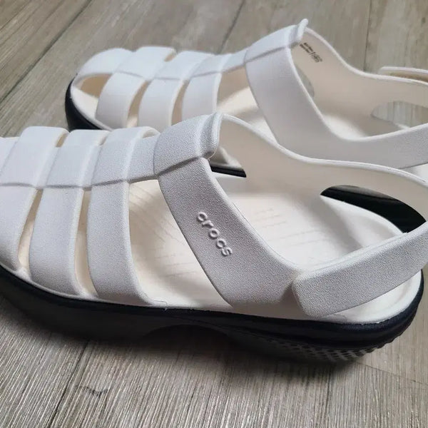 [BUNJANG] Crocs Storm Stomper Fisherman Sandals White / 새상품) 크록스 스톰프 피셔맨 샌들 화이트 240(245)