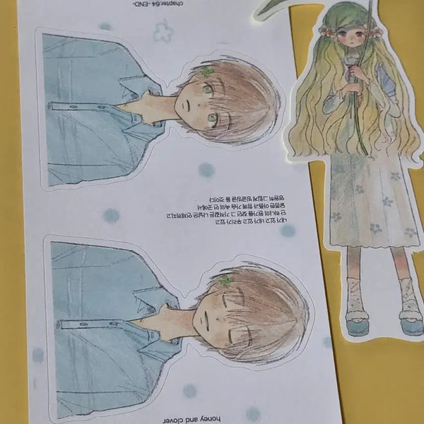 [BUNJANG] Popo Honey and Clover Art Stickers / 포포님 허니와 클로버 일러스트 비공굿 조각 스티커