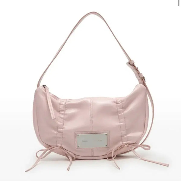 [BUNJANG] Matinkim Half Shirring Ribbon Round Bag - Light / HALF SHIRRING RIBBON ROUND BAG IN LIGHT