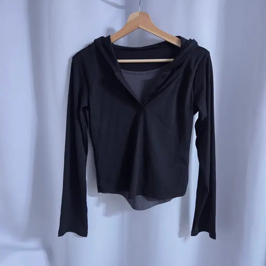 [BUNJANG] Double Layered Sleeveless Hoodie / 이중 나시레이어드 후드티 새옷