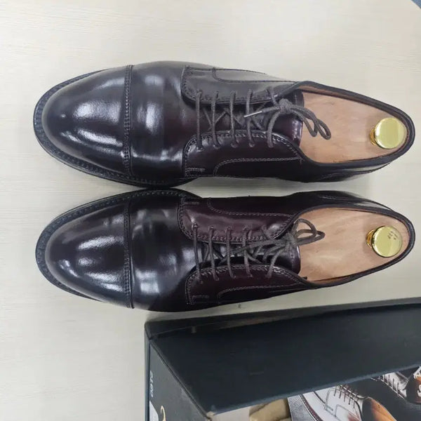 [BUNJANG] Alden 2160 Burgundy Shell Cordovan Cap Toe Oxford Shoes / 알든 2160 7D 버건디 캡토 슈즈