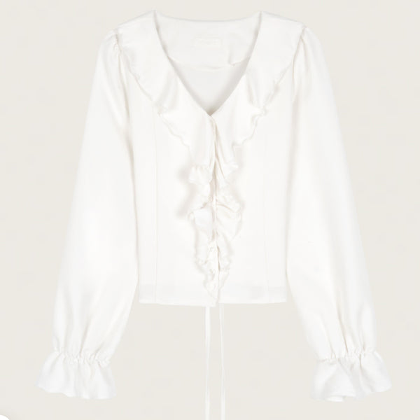 [BUNJANG] Clishier Classic Rosy Chiffon Blouse / (새상품) 클리시어 클래식 로지 쉬폰 블라우스
