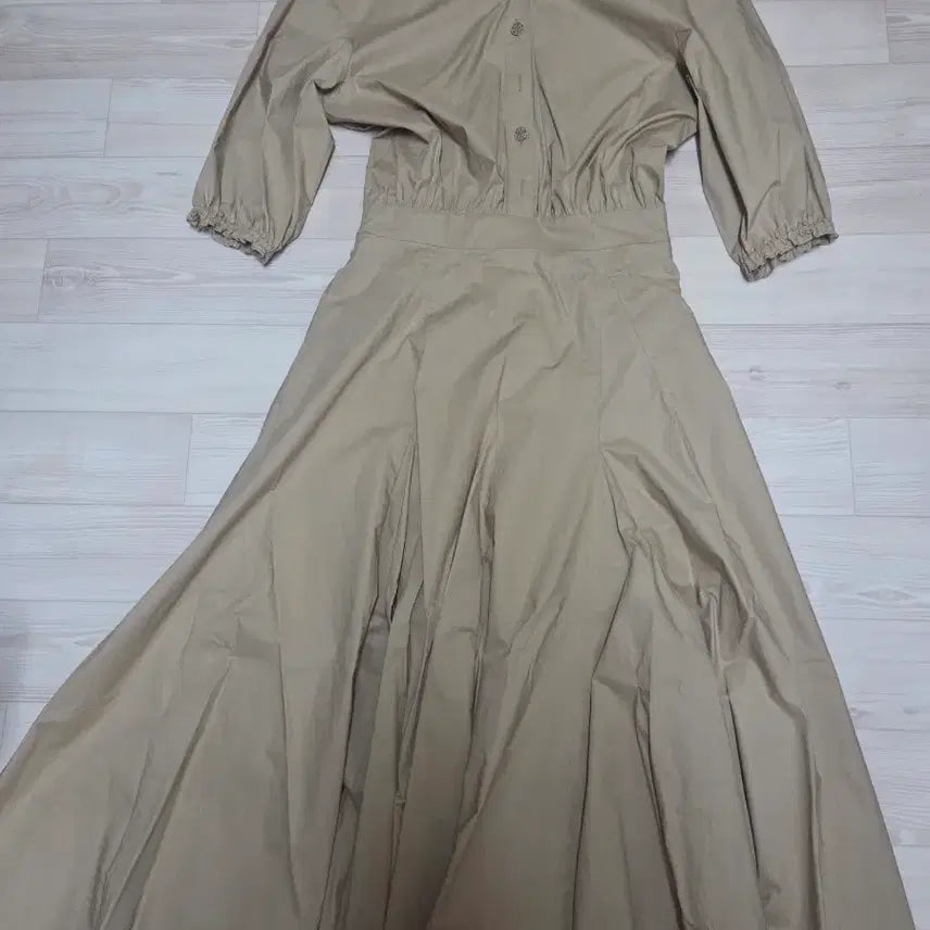[BUNJANG] TIME Beige Long Shirt Dress / 한섬타임 원피스