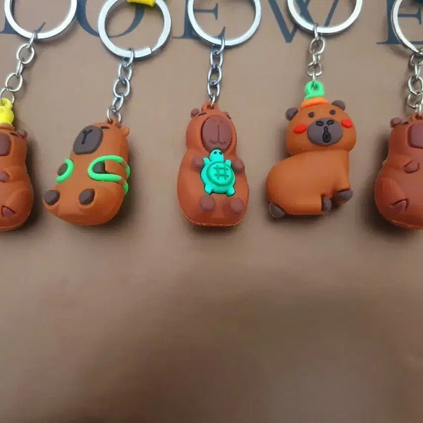 [BUNJANG] Capybara Keychain Set (5 Variants) Figure Gacha Miniatures / 카피바라 키링 5종세트 열쇠고리 피규어 가챠 인형 미니어처