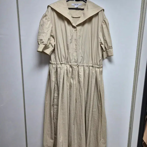 [BUNJANG] Jucy Judy Beige Sailor Collar Dress / 쥬시쥬디 원피스66
