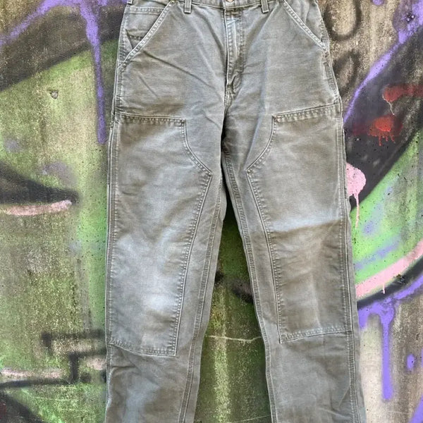 [BUNJANG] Carhartt B136 Double-Knee Work Pants Moss Green 31x34 / 빈티지 칼하트 더블니 워크 팬츠 모스그린 31x34