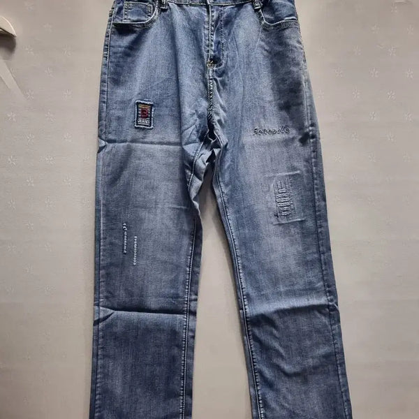 [BUNJANG] Women's Polzean Spandex Summer Jeans with Adjustable Waistband / 여성 빈. 폴진 스판 청바지 허리 밴드조절 여름청바지