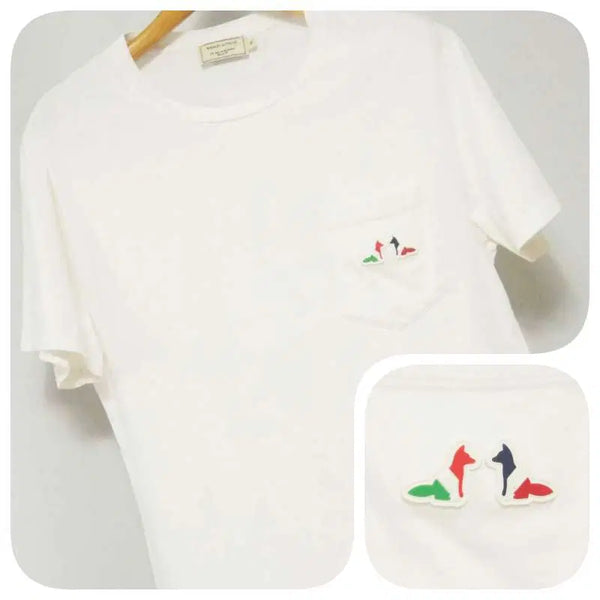 [BUNJANG] Maison Kitsuné White Round Neck T-Shirt / 메종키츠네 화이트 반팔 라운드 티셔츠 남성95