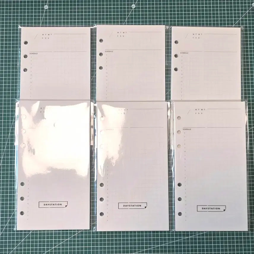 [BUNJANG] Daystation A6/B6 6-Hole Grid Daily Timetable Inserts - 6 Sets Bundle / 데이스테이션 A6 B6 데일리 타임테이블 그리드 6공 속지 6세트