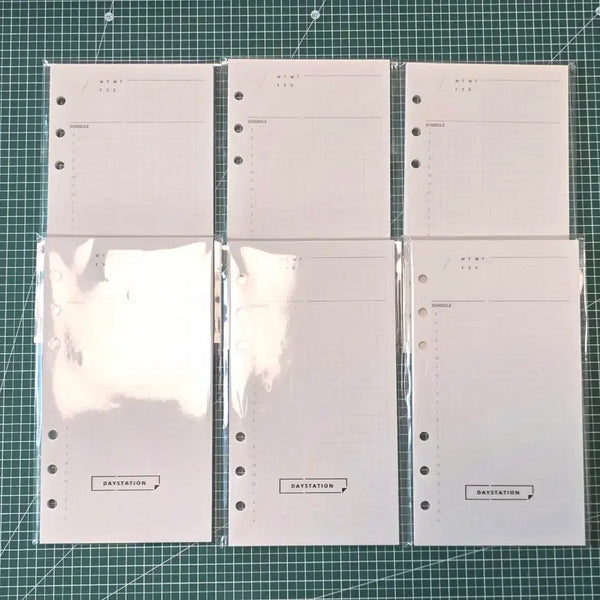 [BUNJANG] Daystation A6/B6 6-Hole Grid Daily Timetable Inserts - 6 Sets Bundle / 데이스테이션 A6 B6 데일리 타임테이블 그리드 6공 속지 6세트