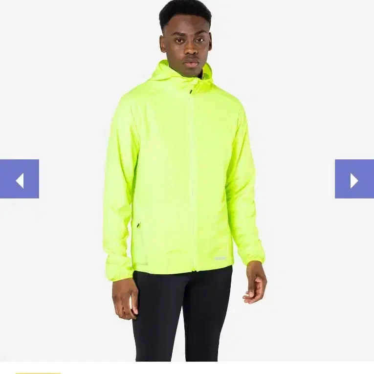 [BUNJANG] Decathlon Men's Running Windbreaker Jacket (XL, Fluorescent) / [새제품]데카트론 남성 러닝 형광 윈드 자켓 런 100 XL