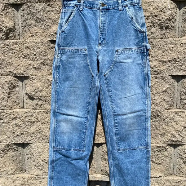 [BUNJANG] Carhartt B73 Double-Knee Work Pants Distressed Indigo 34x34 / 빈티지 칼하트 더블니 워크 팬츠 DST 34x34